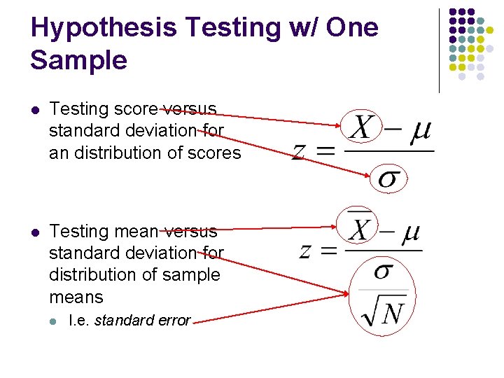 Hypothesis Testing w/ One Sample l Testing score versus standard deviation for an distribution