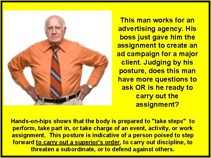 This man works for an advertising agency. His boss just gave him the assignment