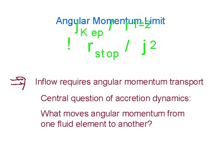 Angular Momentum Limit 1=2 j K ep / r ! r st op /