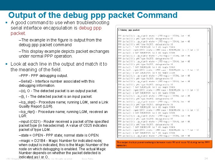 Output of the debug ppp packet Command § A good command to use when