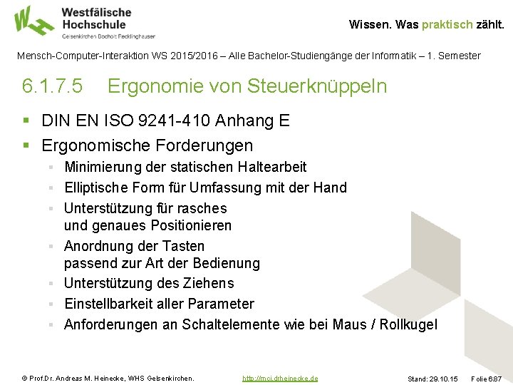 Wissen. Was praktisch zählt. Mensch-Computer-Interaktion WS 2015/2016 – Alle Bachelor-Studiengänge der Informatik – 1.