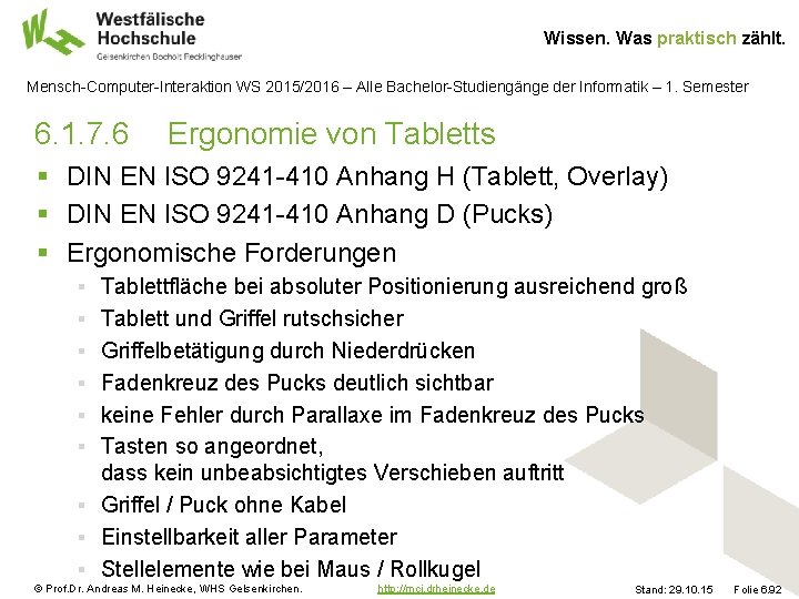 Wissen. Was praktisch zählt. Mensch-Computer-Interaktion WS 2015/2016 – Alle Bachelor-Studiengänge der Informatik – 1.