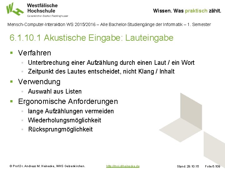 Wissen. Was praktisch zählt. Mensch-Computer-Interaktion WS 2015/2016 – Alle Bachelor-Studiengänge der Informatik – 1.