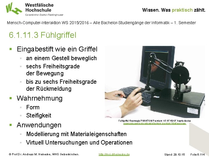 Wissen. Was praktisch zählt. Mensch-Computer-Interaktion WS 2015/2016 – Alle Bachelor-Studiengänge der Informatik – 1.