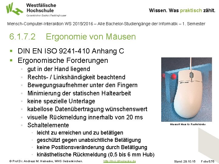 Wissen. Was praktisch zählt. Mensch-Computer-Interaktion WS 2015/2016 – Alle Bachelor-Studiengänge der Informatik – 1.
