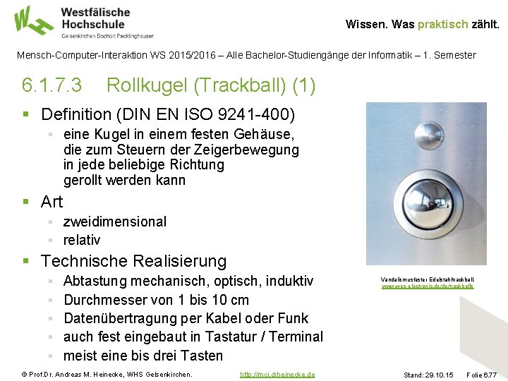 Wissen. Was praktisch zählt. Mensch-Computer-Interaktion WS 2015/2016 – Alle Bachelor-Studiengänge der Informatik – 1.