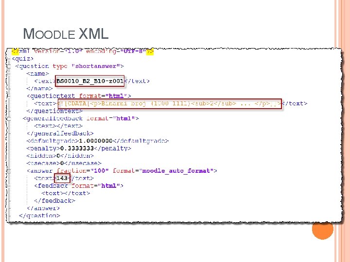 MOODLE XML 