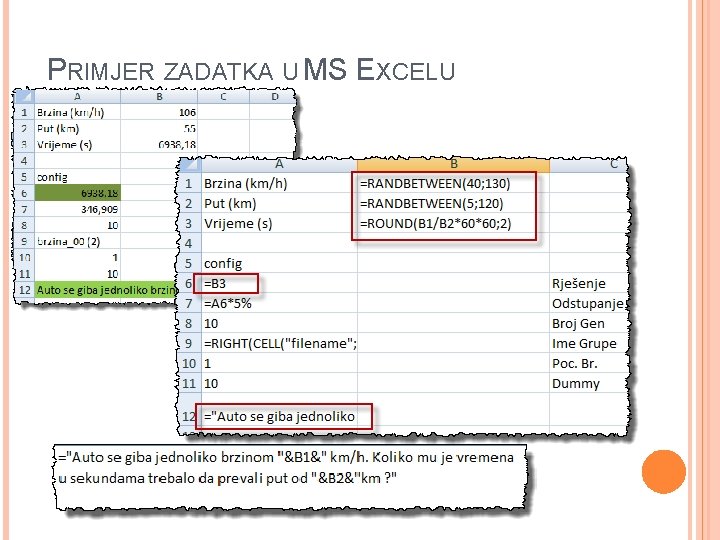 PRIMJER ZADATKA U MS EXCELU 