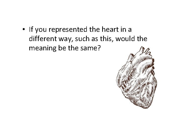 • If you represented the heart in a different way, such as this, • If you represented the heart in a different way, such as this,