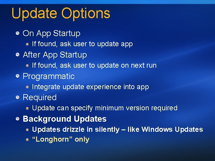 Update Options On App Startup If found, ask user to update app After App