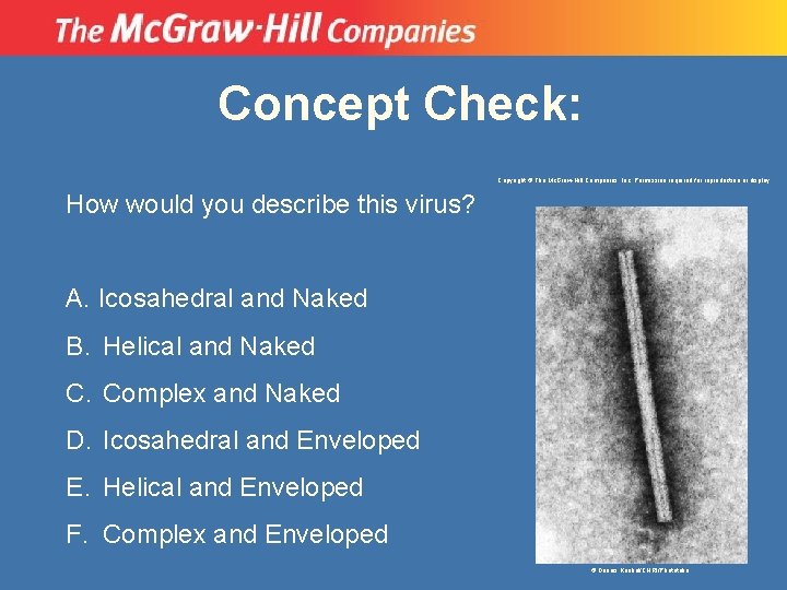 Concept Check: Copyright © The Mc. Graw-Hill Companies, Inc. Permission required for reproduction or