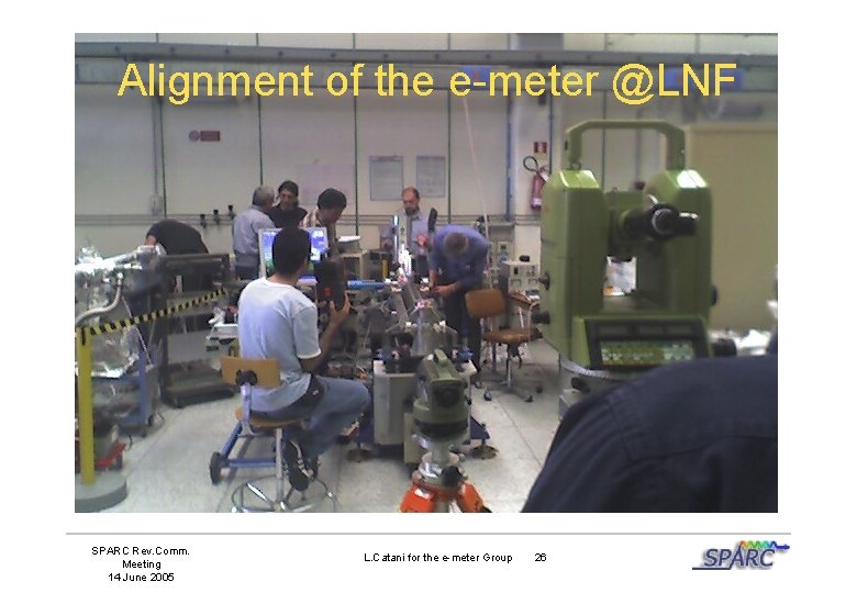 Alignment of the e-meter @LNF SPARC Rev. Comm. Meeting 14 June 2005 L. Catani