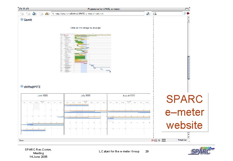 SPARC e–meter website SPARC Rev. Comm. Meeting 14 June 2005 L. Catani for the