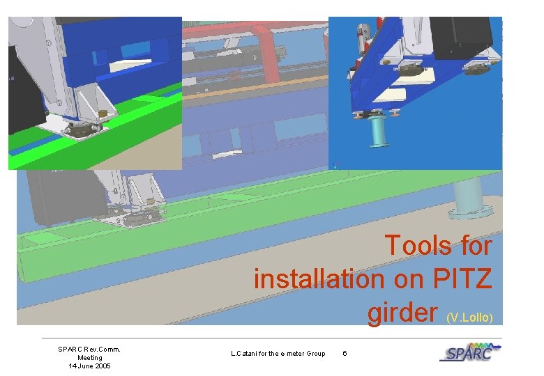 Tools for installation on PITZ girder (V. Lollo) SPARC Rev. Comm. Meeting 14 June