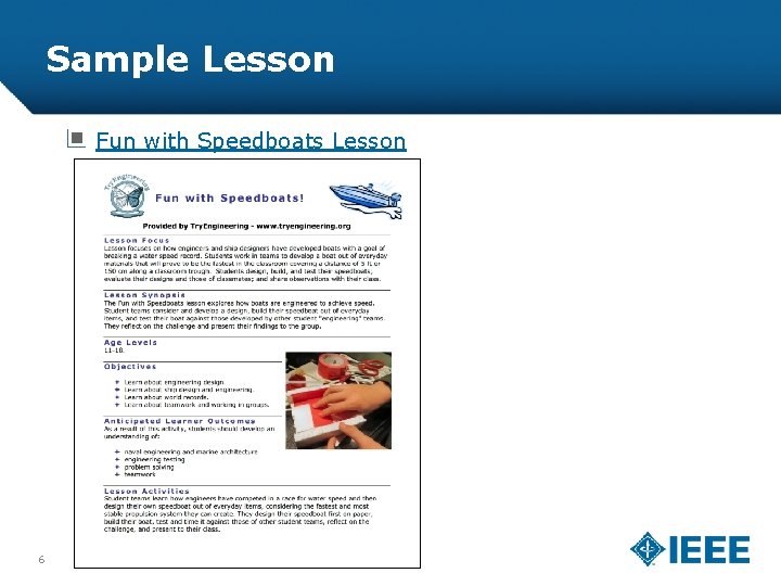 Sample Lesson Fun with Speedboats Lesson 6 9/25/2020 