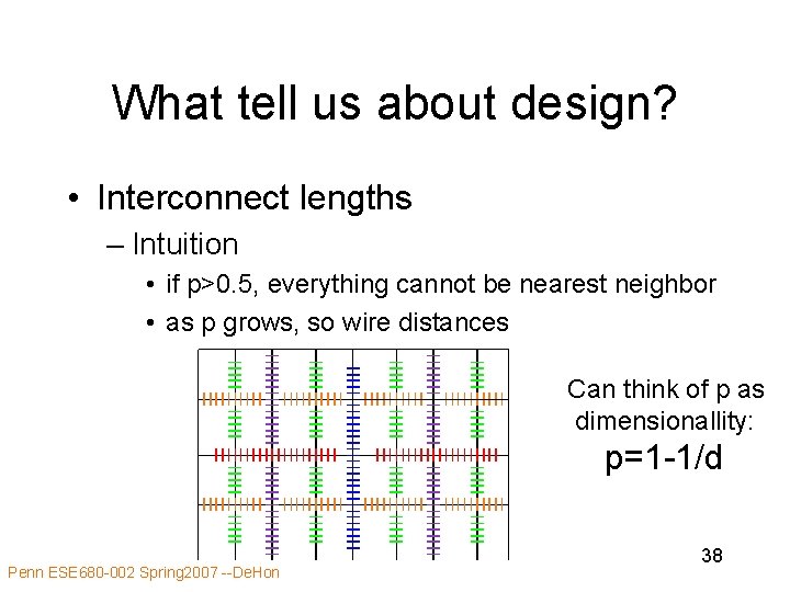 What tell us about design? • Interconnect lengths – Intuition • if p>0. 5, What tell us about design? • Interconnect lengths – Intuition • if p>0. 5,