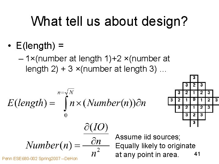 What tell us about design? • E(length) = – 1×(number at length 1)+2 ×(number What tell us about design? • E(length) = – 1×(number at length 1)+2 ×(number