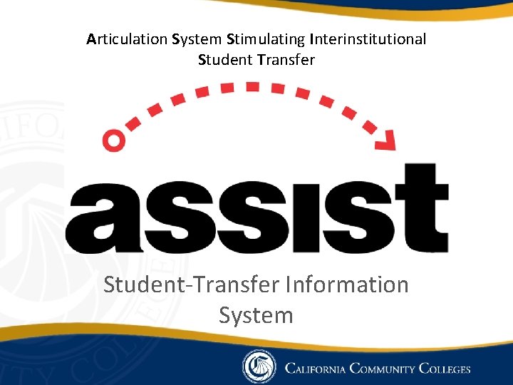 Articulation System Stimulating Interinstitutional Student Transfer Student-Transfer Information System 