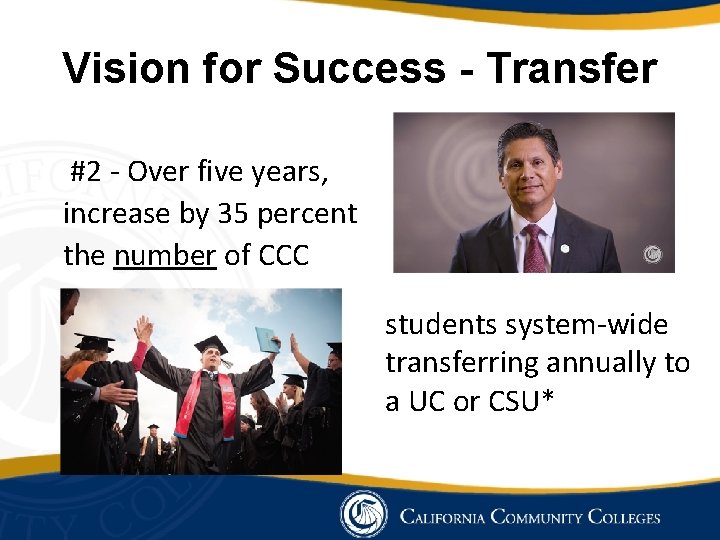 Vision for Success - Transfer #2 - Over five years, increase by 35 percent