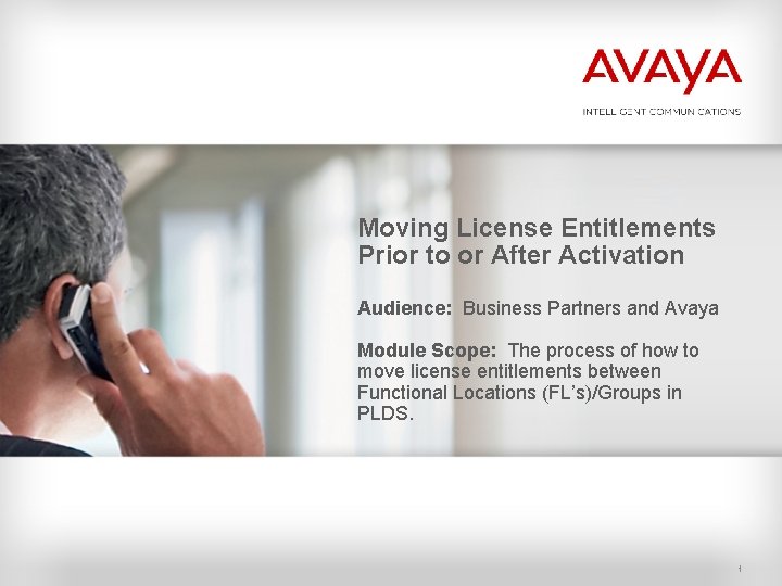 Moving License Entitlements Prior to or After Activation Audience: Business Partners and Avaya Module