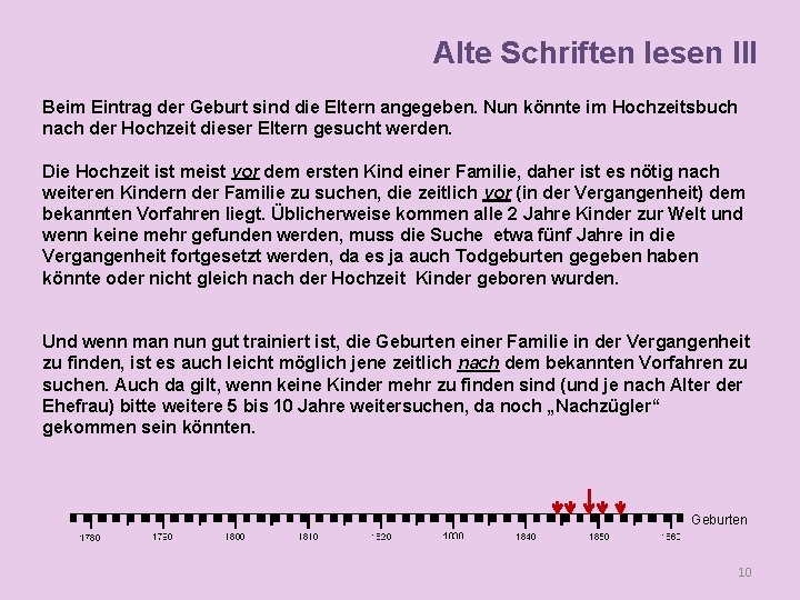 Alte Schriften lesen III Beim Eintrag der Geburt sind die Eltern angegeben. Nun könnte
