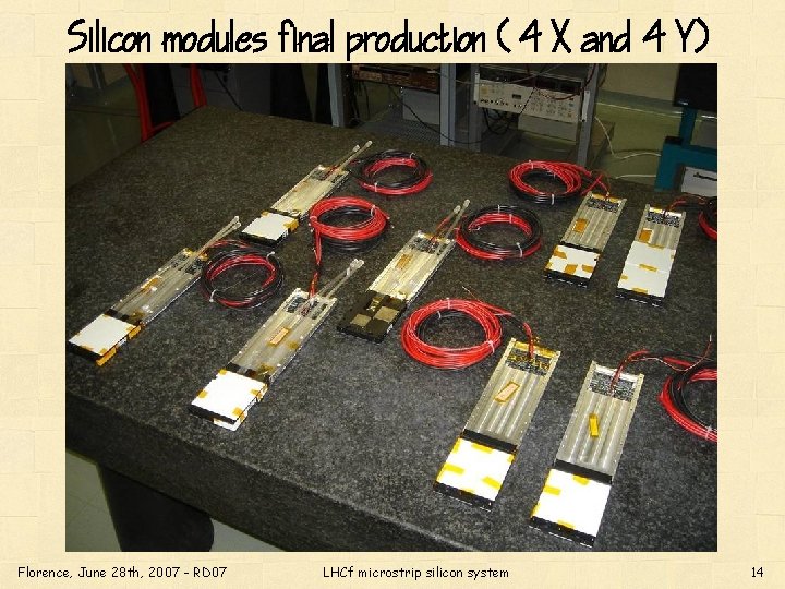 Silicon modules final production (4 X and 4 Y) Florence, June 28 th, 2007