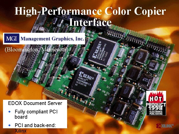 High-Performance Color Copier Interface (Bloomington, Minnesota) EDOX Document Server w Fully compliant PCI board
