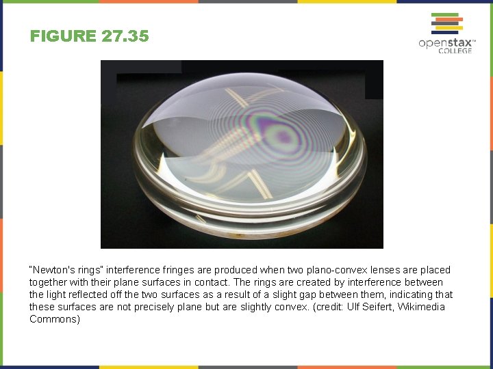 FIGURE 27. 35 “Newton's rings” interference fringes are produced when two plano-convex lenses are