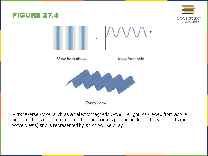FIGURE 27. 4 A transverse wave, such as an electromagnetic wave like light, as