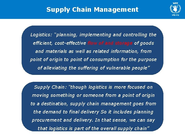 Supply Chain Management Logistics: ‘‘planning, implementing and controlling the efficient, cost-effective flow of and