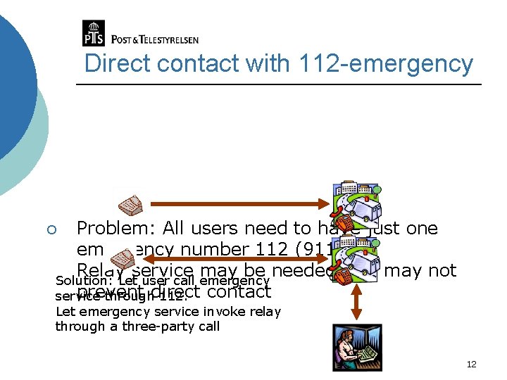 Direct contact with 112 -emergency Problem: All users need to have just one emergency