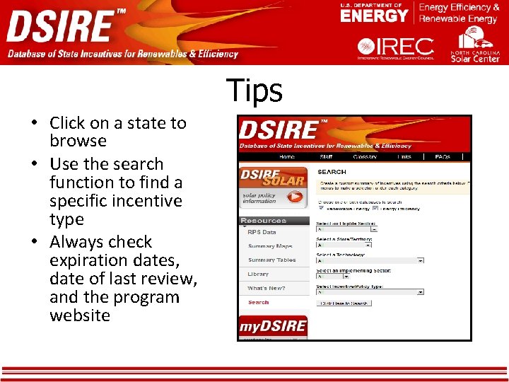 Tips • Click on a state to browse • Use the search function to Tips • Click on a state to browse • Use the search function to