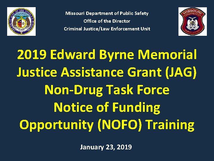 Missouri Department of Public Safety Office of the Director Criminal Justice/Law Enforcement Unit 2019