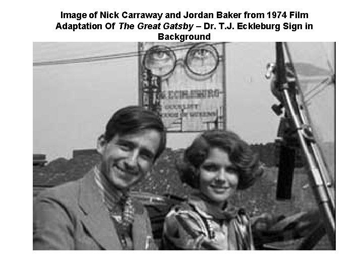 Image of Nick Carraway and Jordan Baker from 1974 Film Adaptation Of The Great