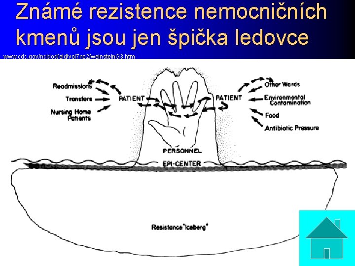 Známé rezistence nemocničních kmenů jsou jen špička ledovce www. cdc. gov/ncidod/eid/vol 7 no 2/weinstein.