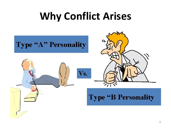 Why Conflict Arises Type “A” Personality Vs. Type “B Personality 3 
