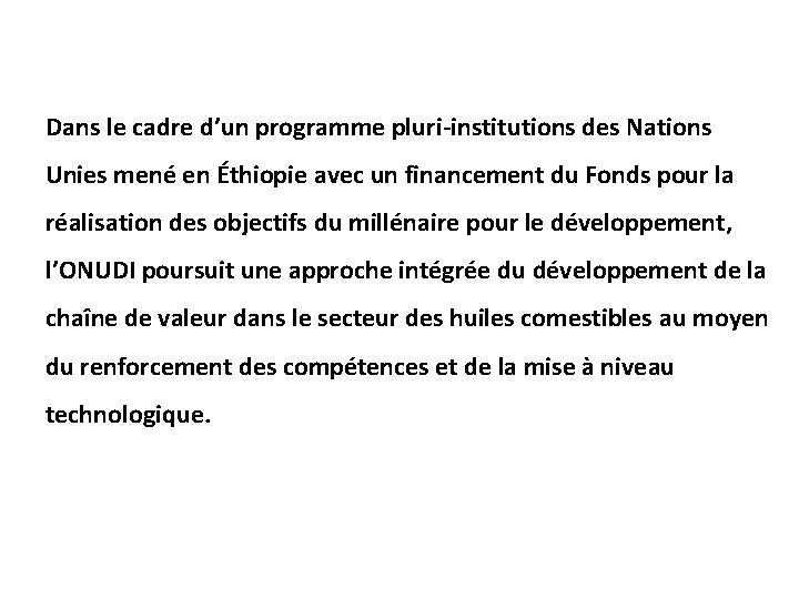 Dans le cadre d’un programme pluri-institutions des Nations Unies mené en Éthiopie avec un