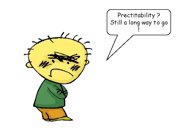 Prectitability ? Still a long way to go ! 