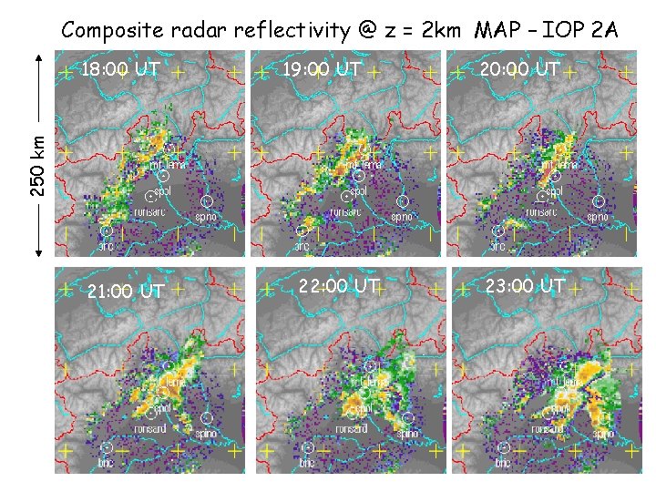 Composite radar reflectivity @ z = 2 km MAP – IOP 2 A 19: