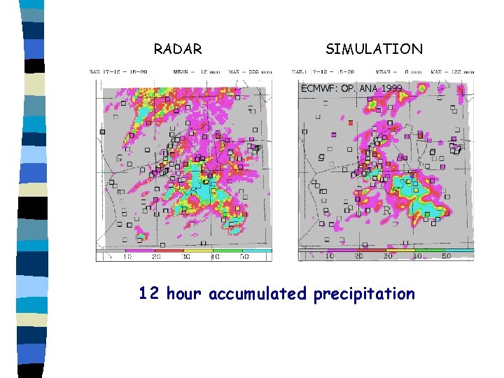 RADAR SIMULATION ECMWF: OP. ANA 1999 12 hour accumulated precipitation 