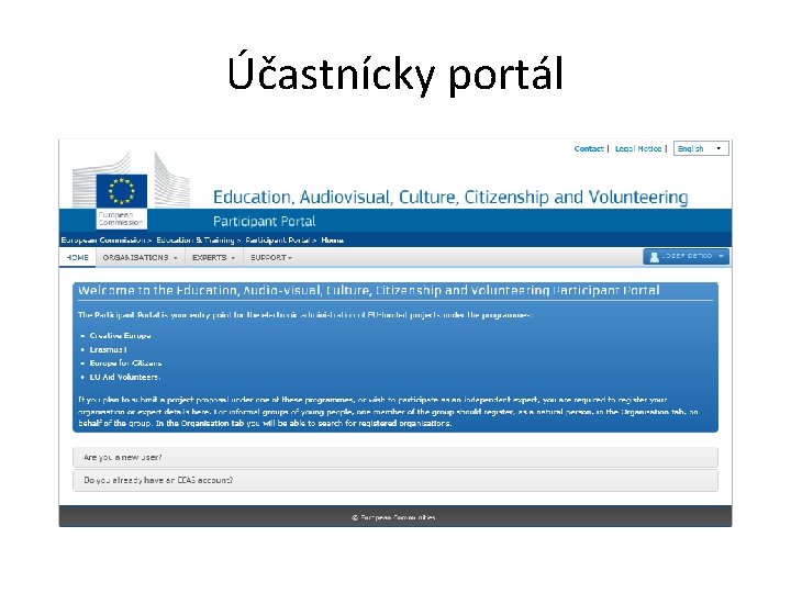 Účastnícky portál Účastnícky portál