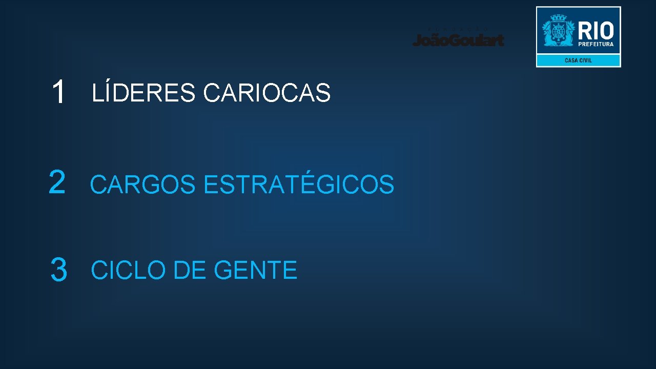 1 LÍDERES CARIOCAS 2 CARGOS ESTRATÉGICOS 3 CICLO DE GENTE 