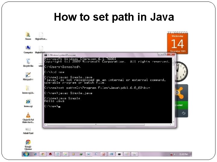 How to set path in Java 