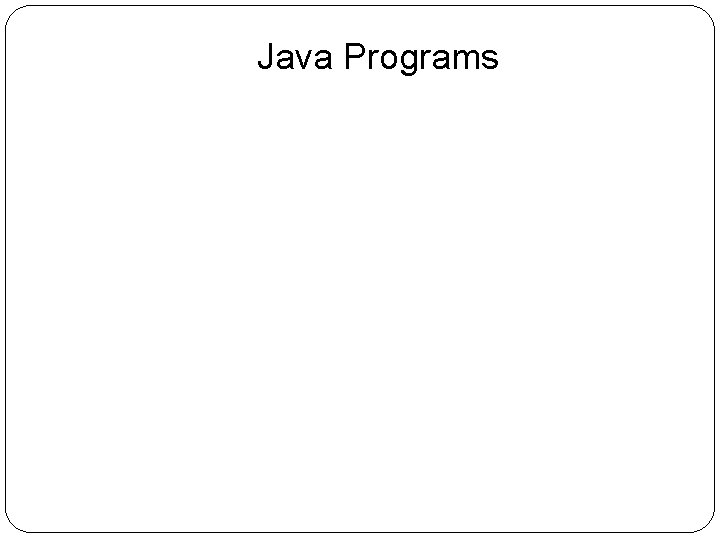 Java Programs 