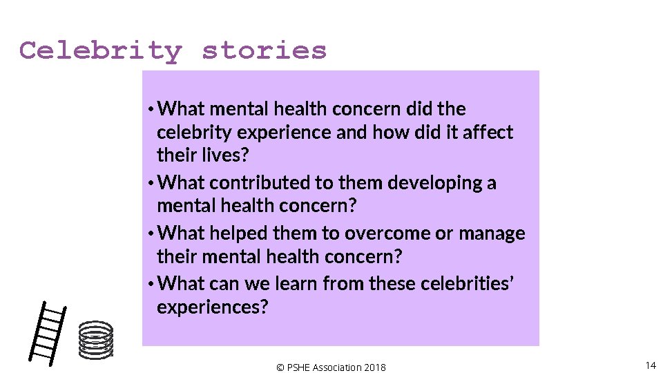Celebrity stories • What mental health concern did the celebrity experience and how did