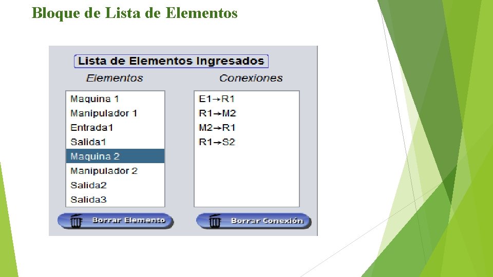 Bloque de Lista de Elementos Bloque de Lista de Elementos