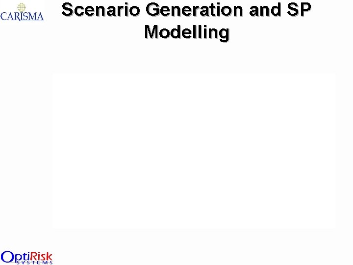 Scenario Generation and SP Modelling 
