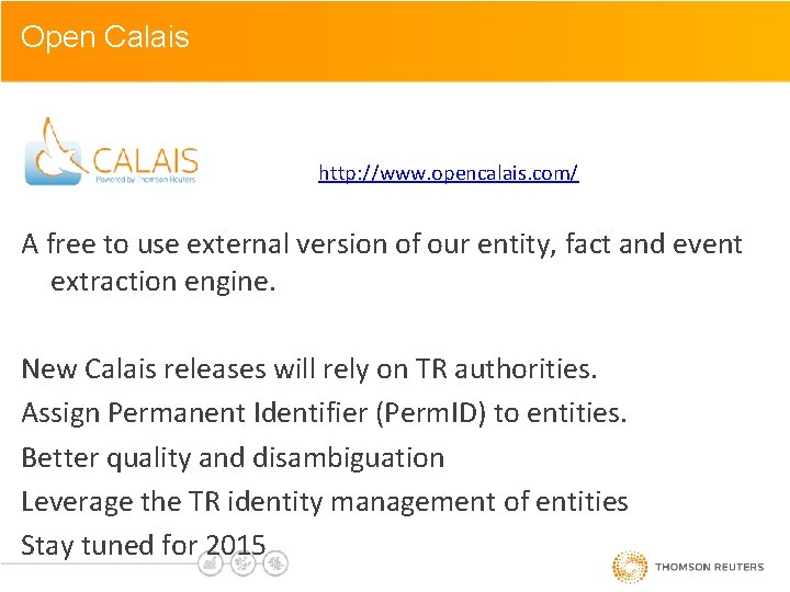 Click to Open Calais edit Master text styles • Click to edit Master text Click to Open Calais edit Master text styles • Click to edit Master text