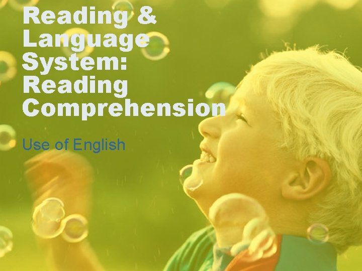 Reading & Language System: Reading Comprehension Use of English 