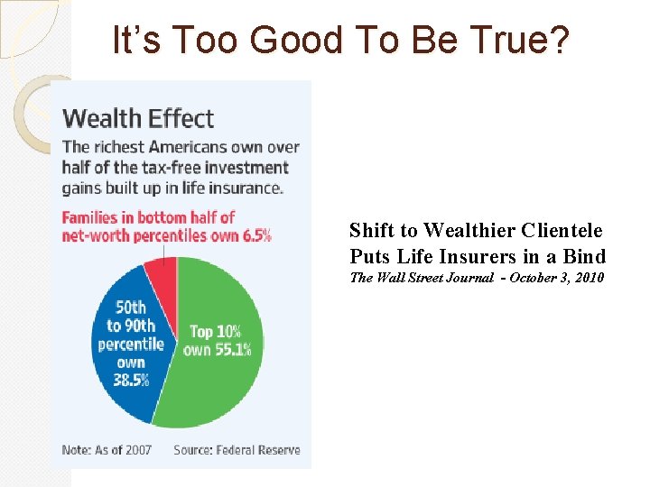 It’s Too Good To Be True? Shift to Wealthier Clientele Puts Life Insurers in